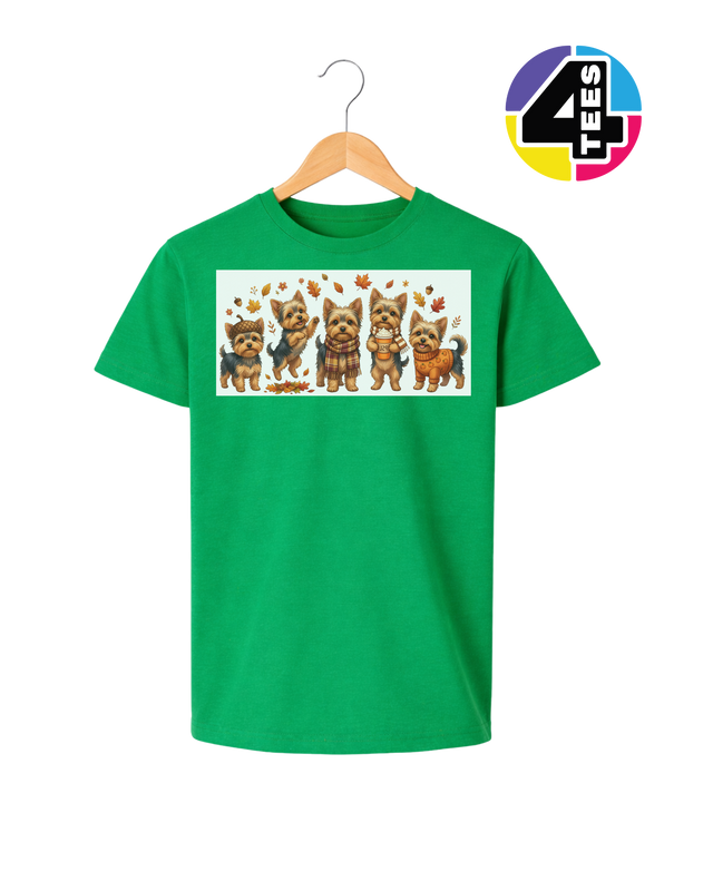 Yorkies & Pumpkin Spice Youth Tee