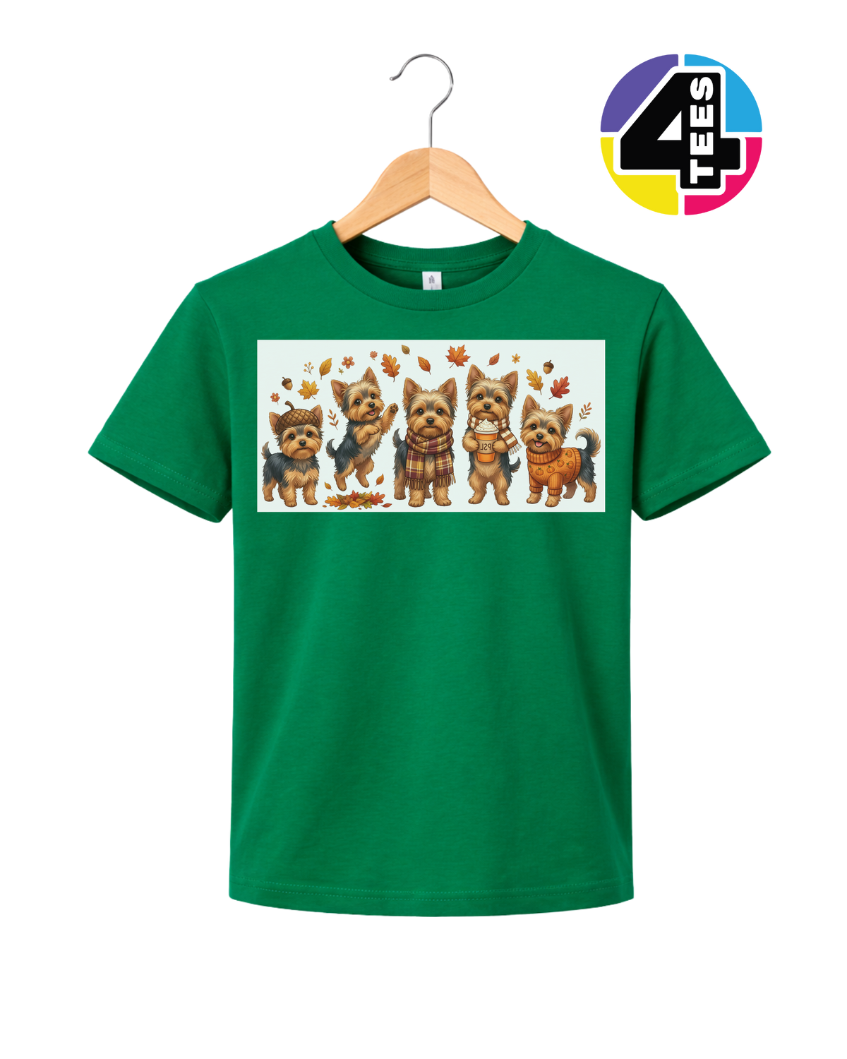 Yorkies & Pumpkin Spice Youth Tee