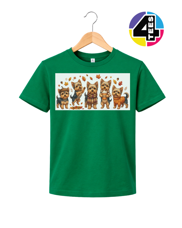 Yorkies & Pumpkin Spice Youth Tee