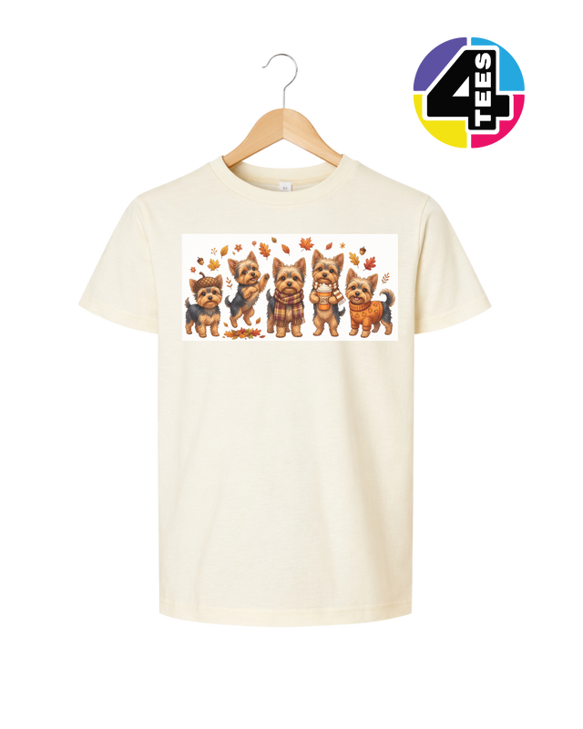 Yorkies & Pumpkin Spice Youth Tee