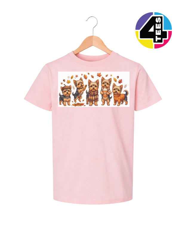 Yorkies & Pumpkin Spice Youth Tee