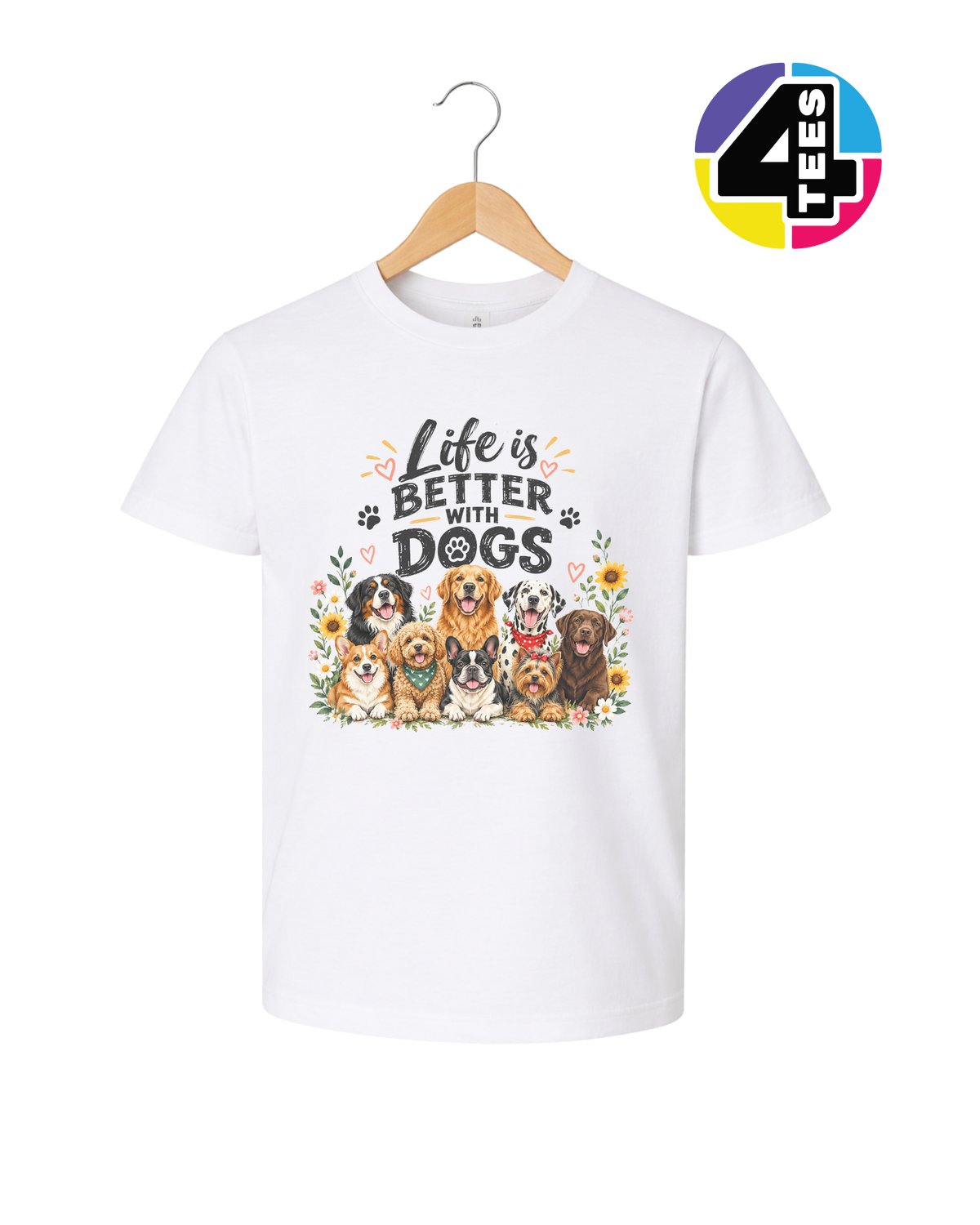 Life Is Better With Dogs Youth Tee