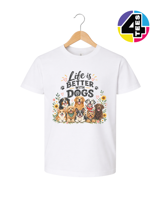 Life Is Better With Dogs Youth Tee