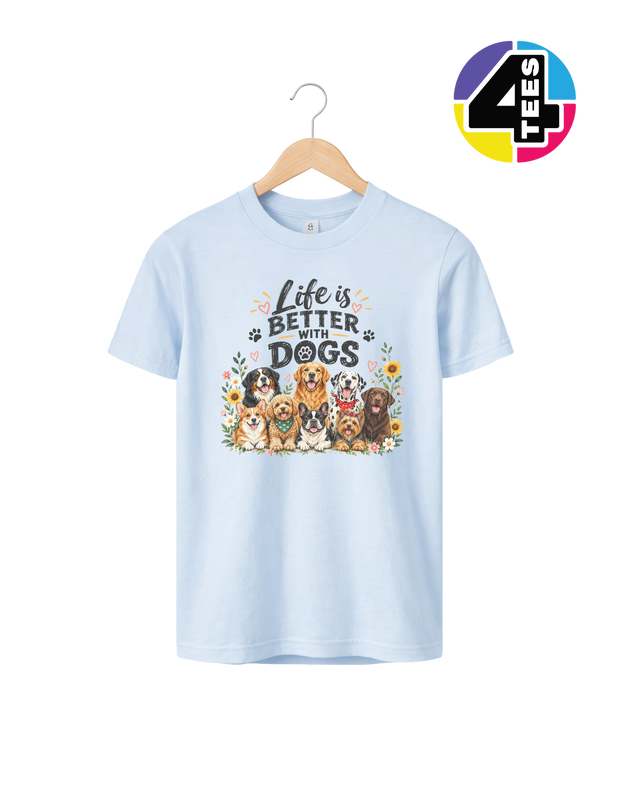 Life Is Better With Dogs Youth Tee