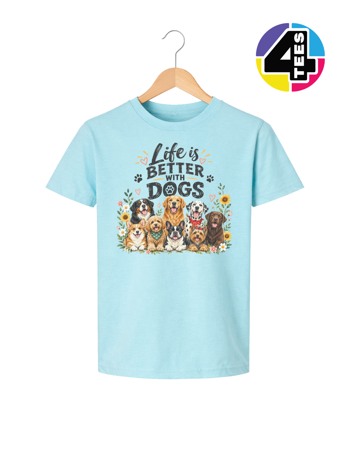 Life Is Better With Dogs Youth Tee