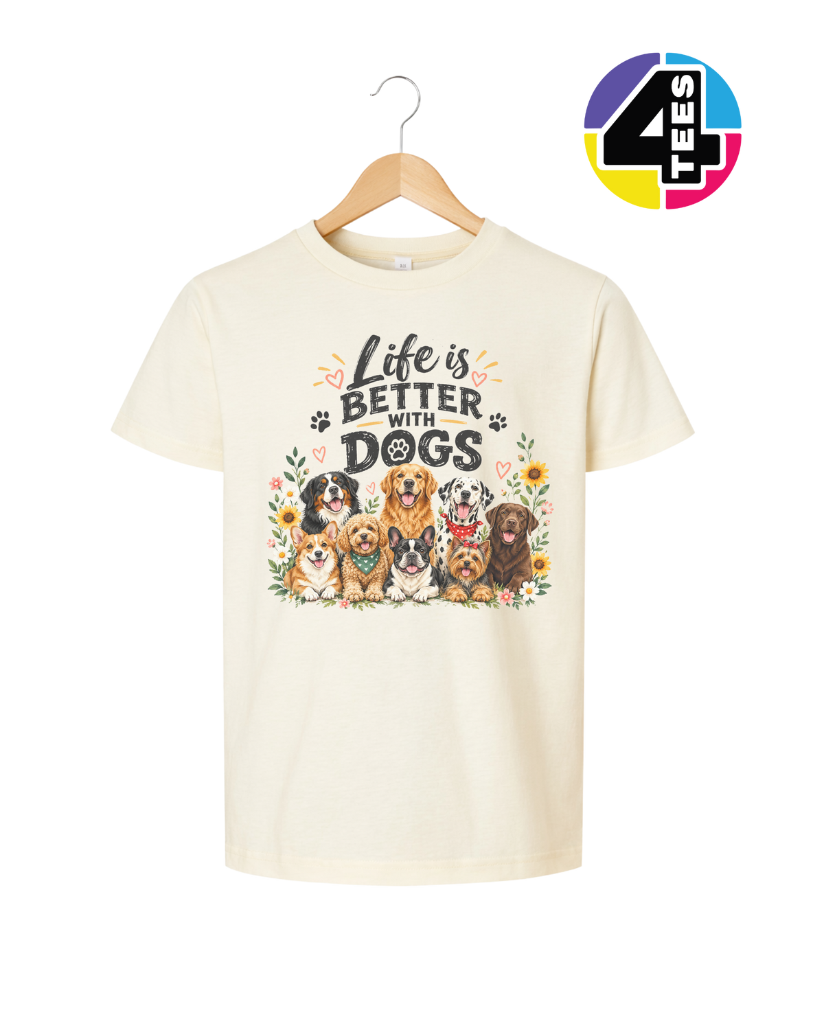 Life Is Better With Dogs Youth Tee