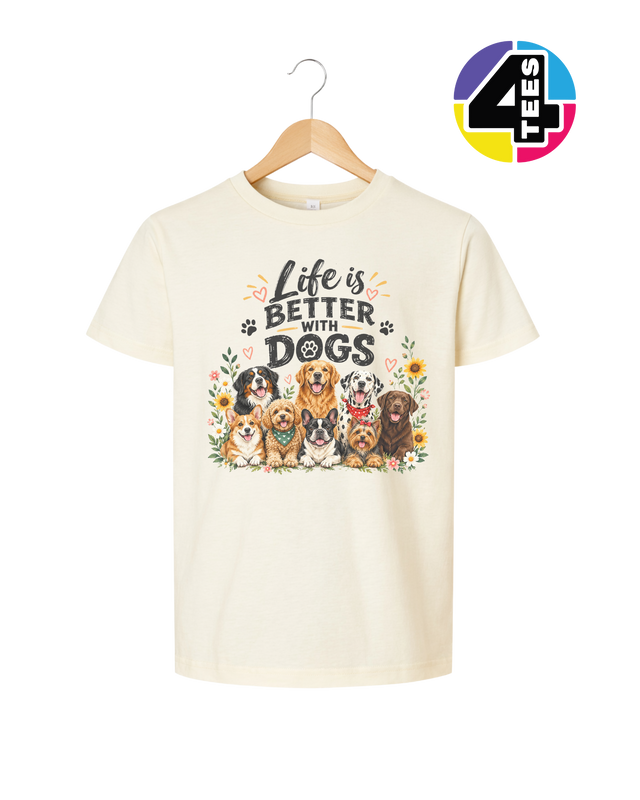Life Is Better With Dogs Youth Tee