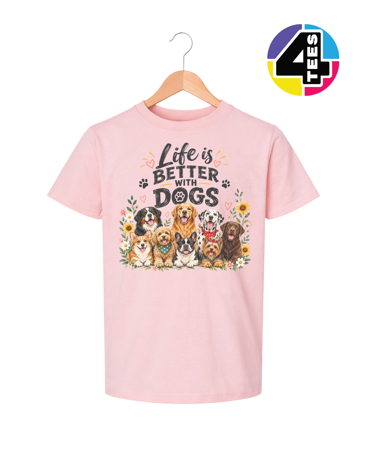 Life Is Better With Dogs Youth Tee