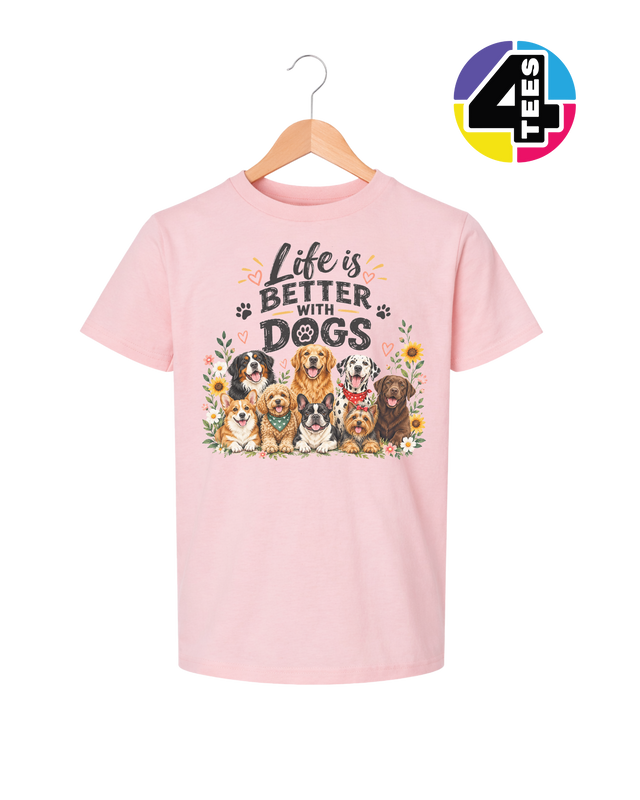 Life Is Better With Dogs Youth Tee