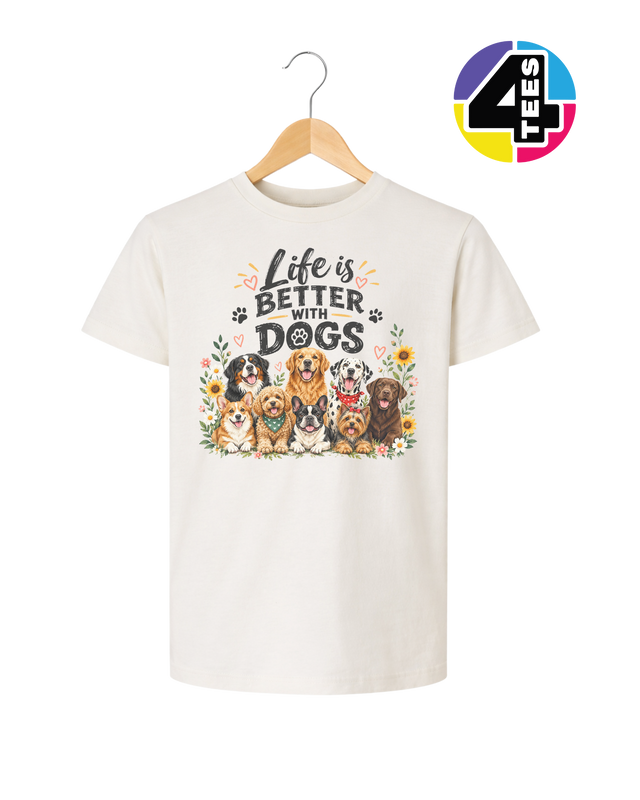Life Is Better With Dogs Youth Tee