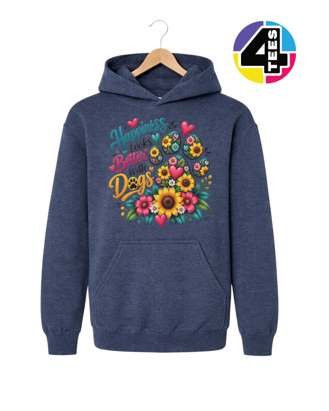 Happiness Looks Better with Paws Youth Hoodie