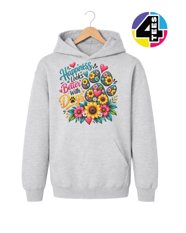 Happiness Looks Better with Paws Youth Hoodie