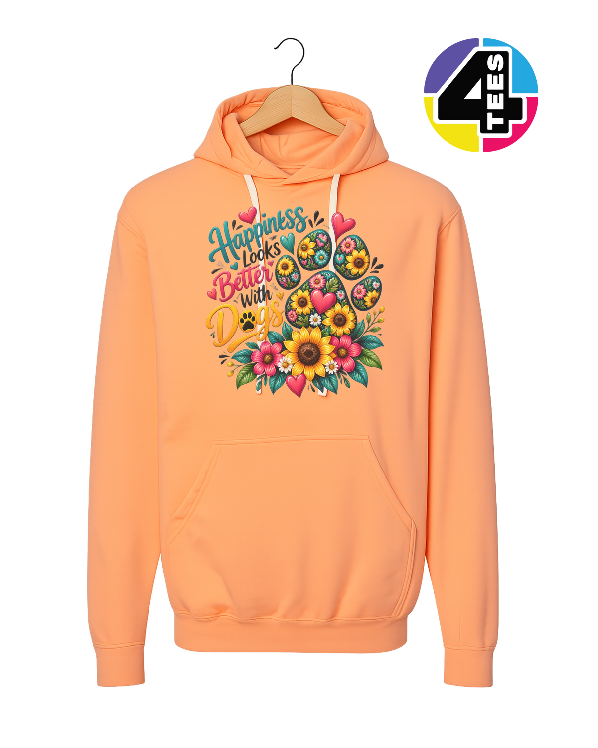 Happiness Looks Better with Paws Hoodie