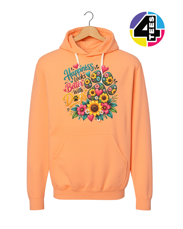 Happiness Looks Better with Paws Hoodie