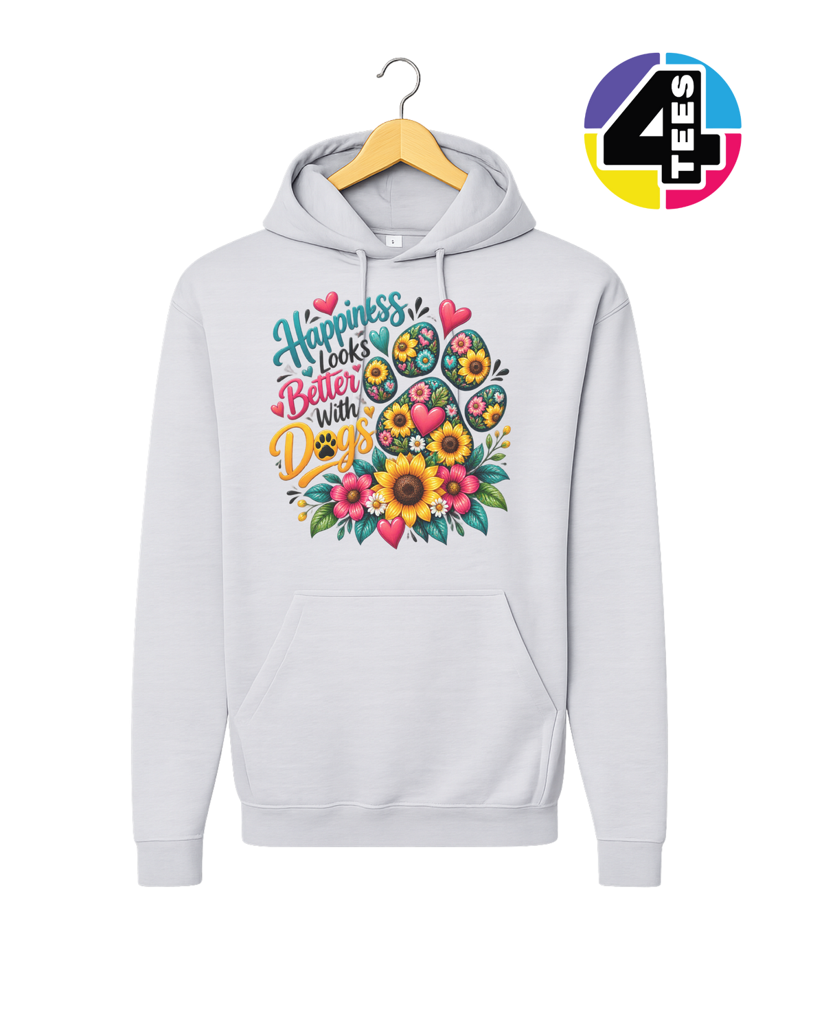 Happiness Looks Better with Paws Hoodie