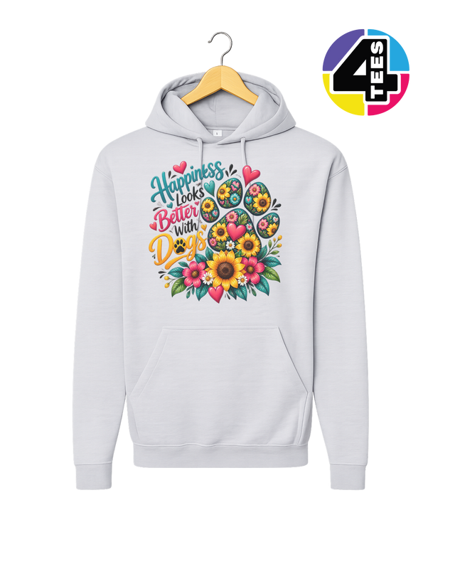 Happiness Looks Better with Paws Hoodie