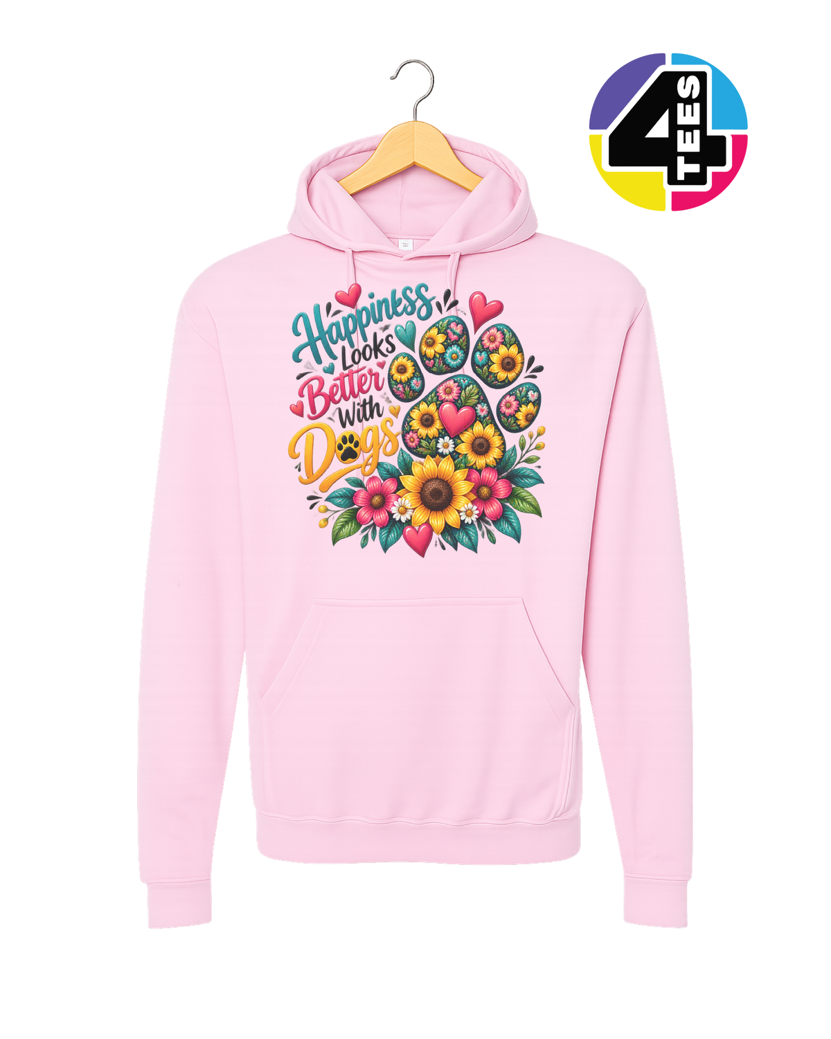 Happiness Looks Better with Paws Hoodie