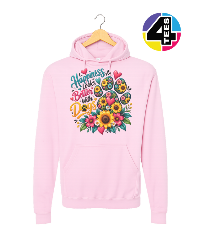 Happiness Looks Better with Paws Hoodie