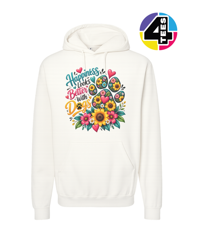 Happiness Looks Better with Paws Hoodie