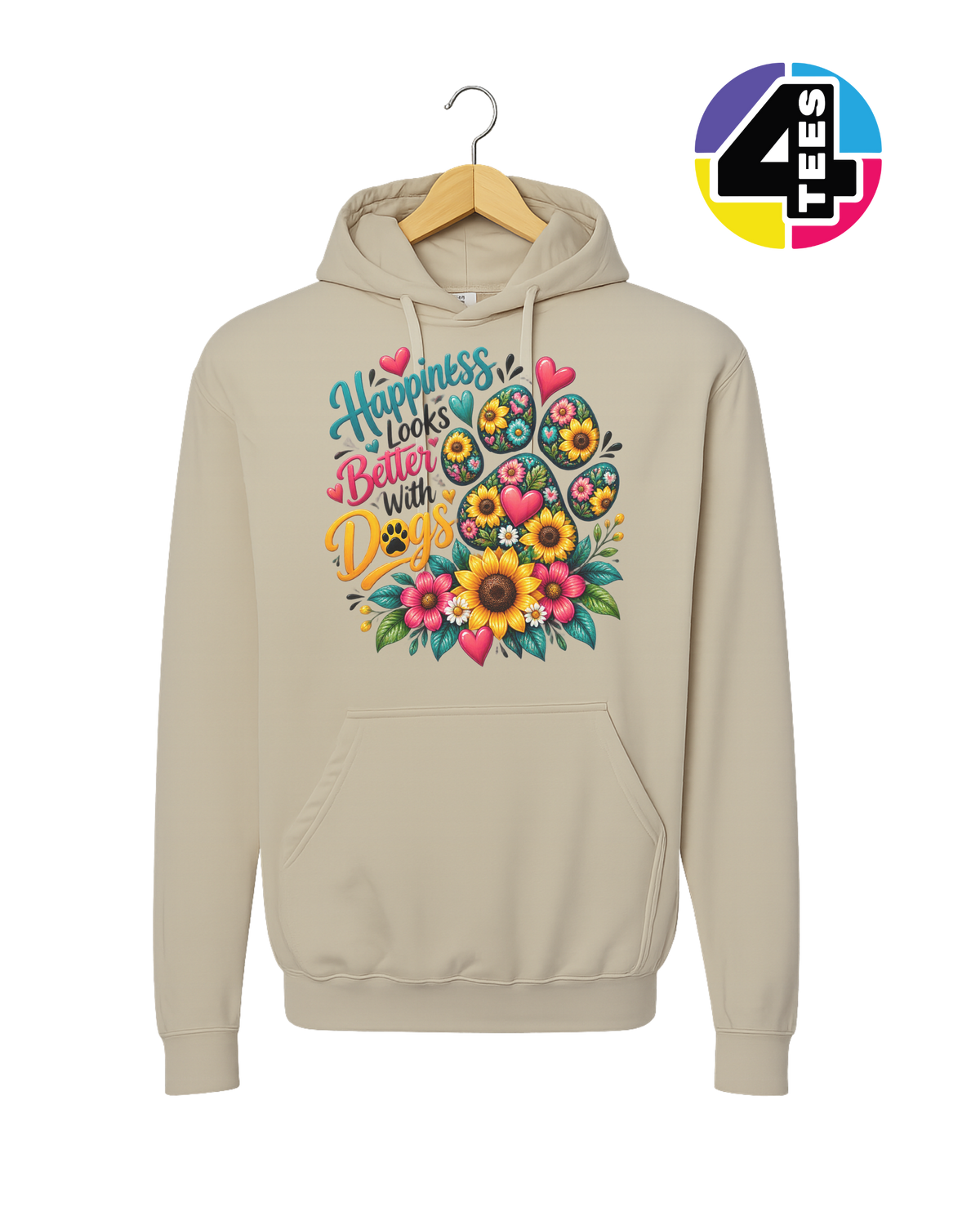 Happiness Looks Better with Paws Hoodie