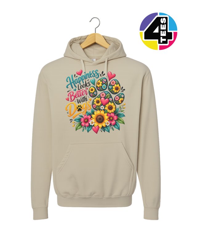 Happiness Looks Better with Paws Hoodie