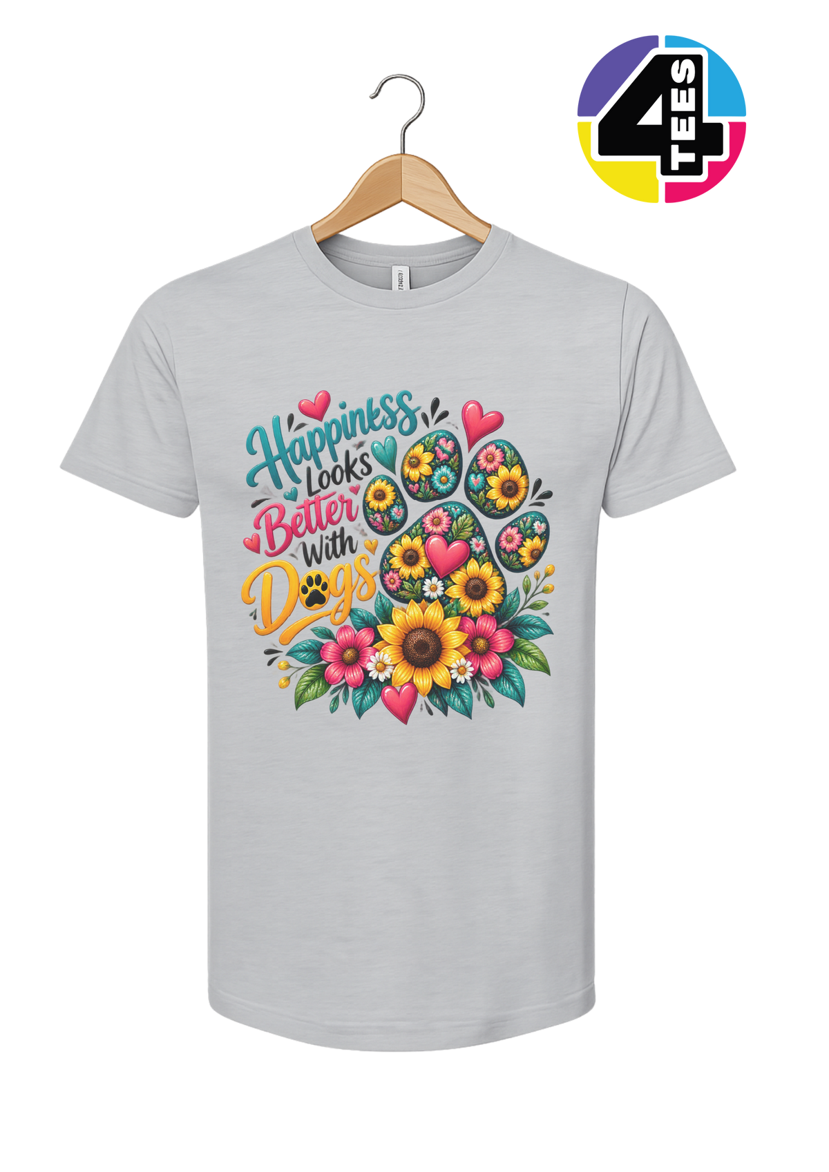 Happiness Looks Better with Paws Tee