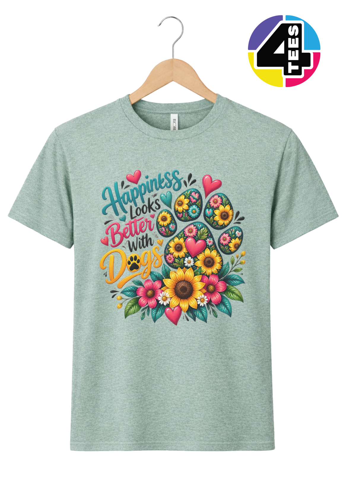 Happiness Looks Better with Paws Tee