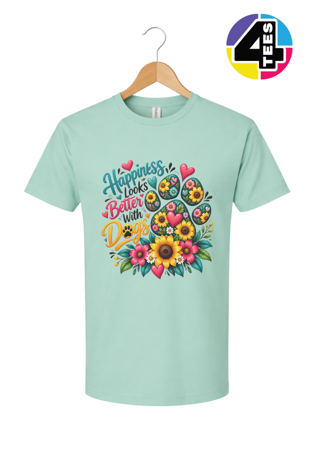 Happiness Looks Better with Paws Tee