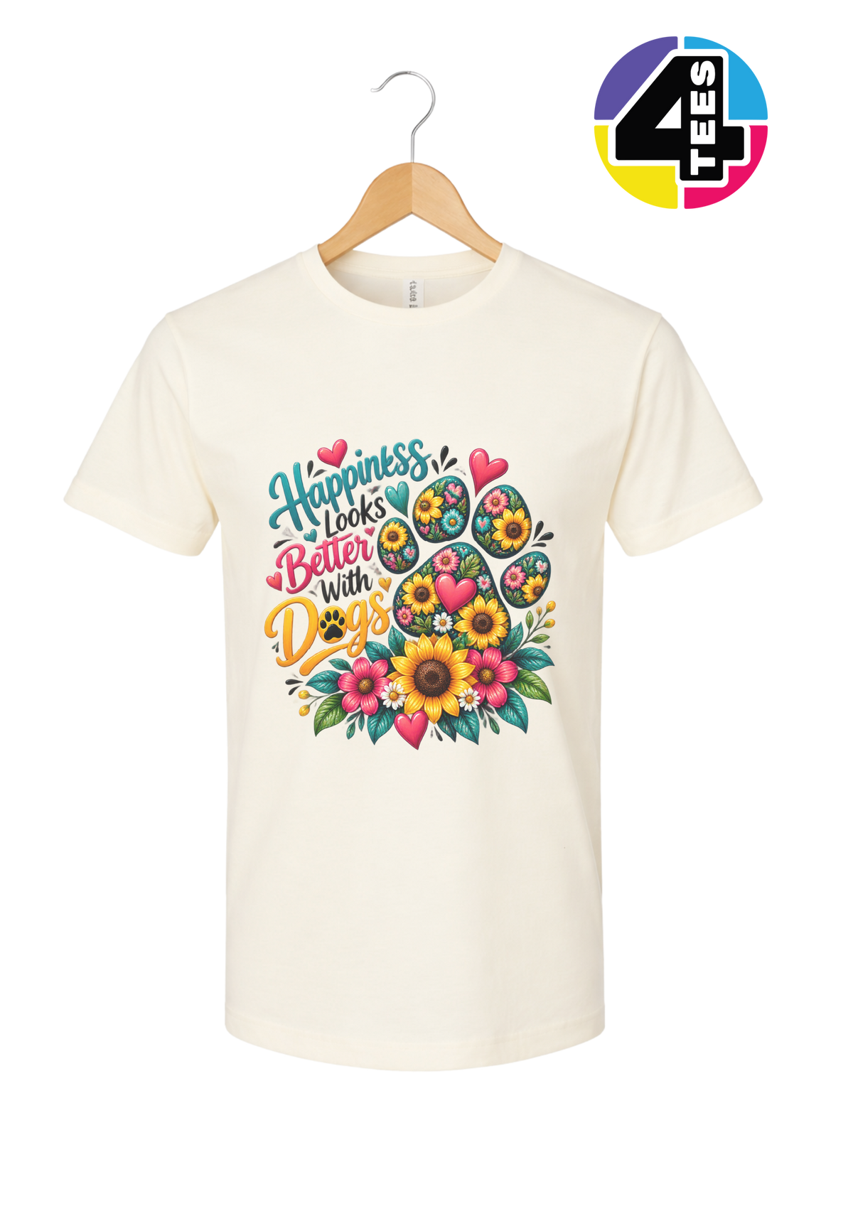 Happiness Looks Better with Paws Tee