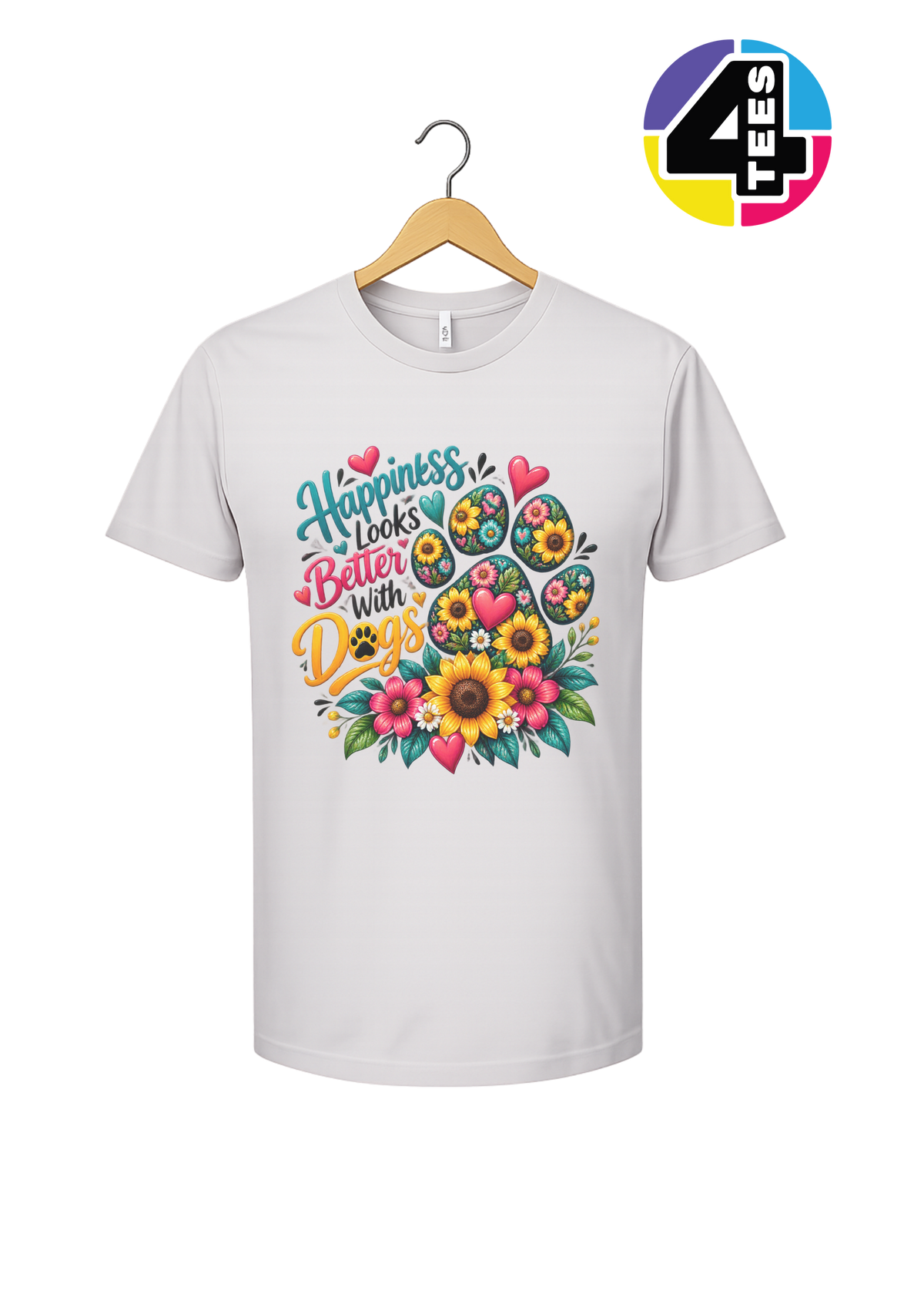Happiness Looks Better with Paws Tee