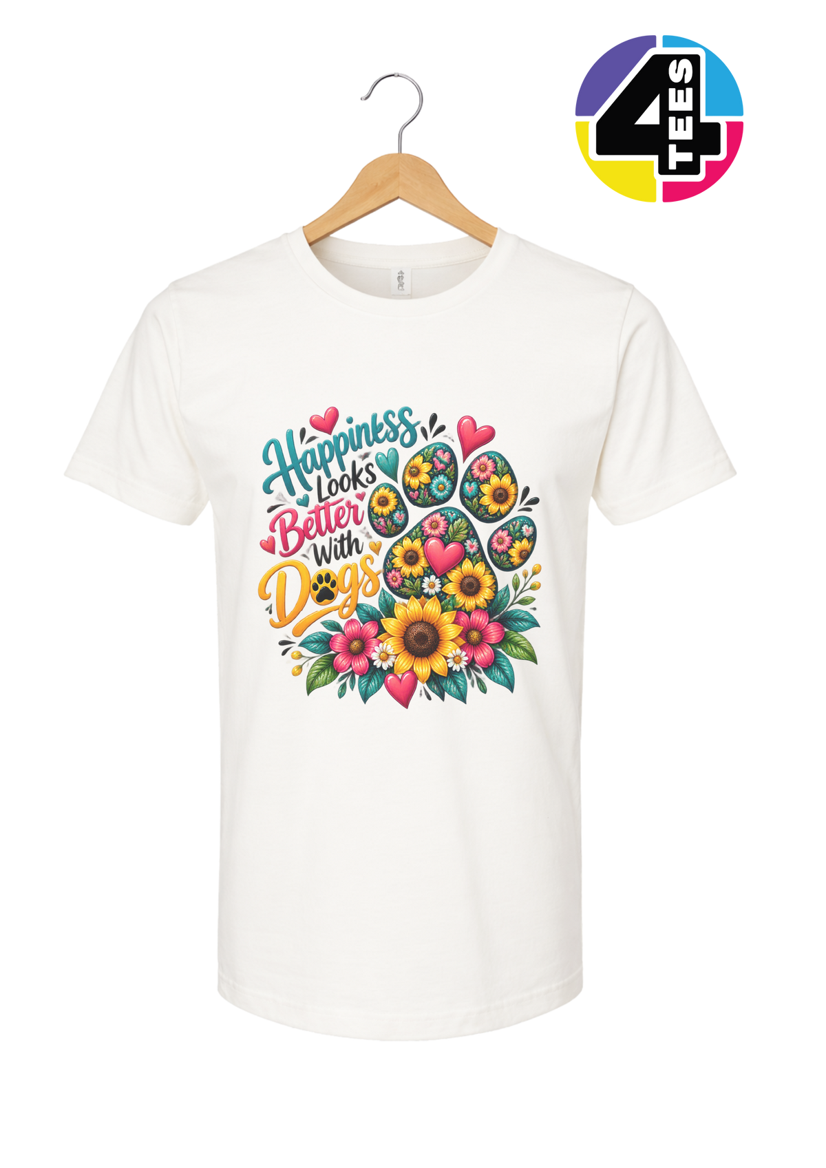 Happiness Looks Better with Paws Tee