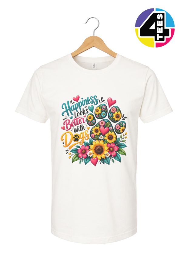 Happiness Looks Better with Paws Tee