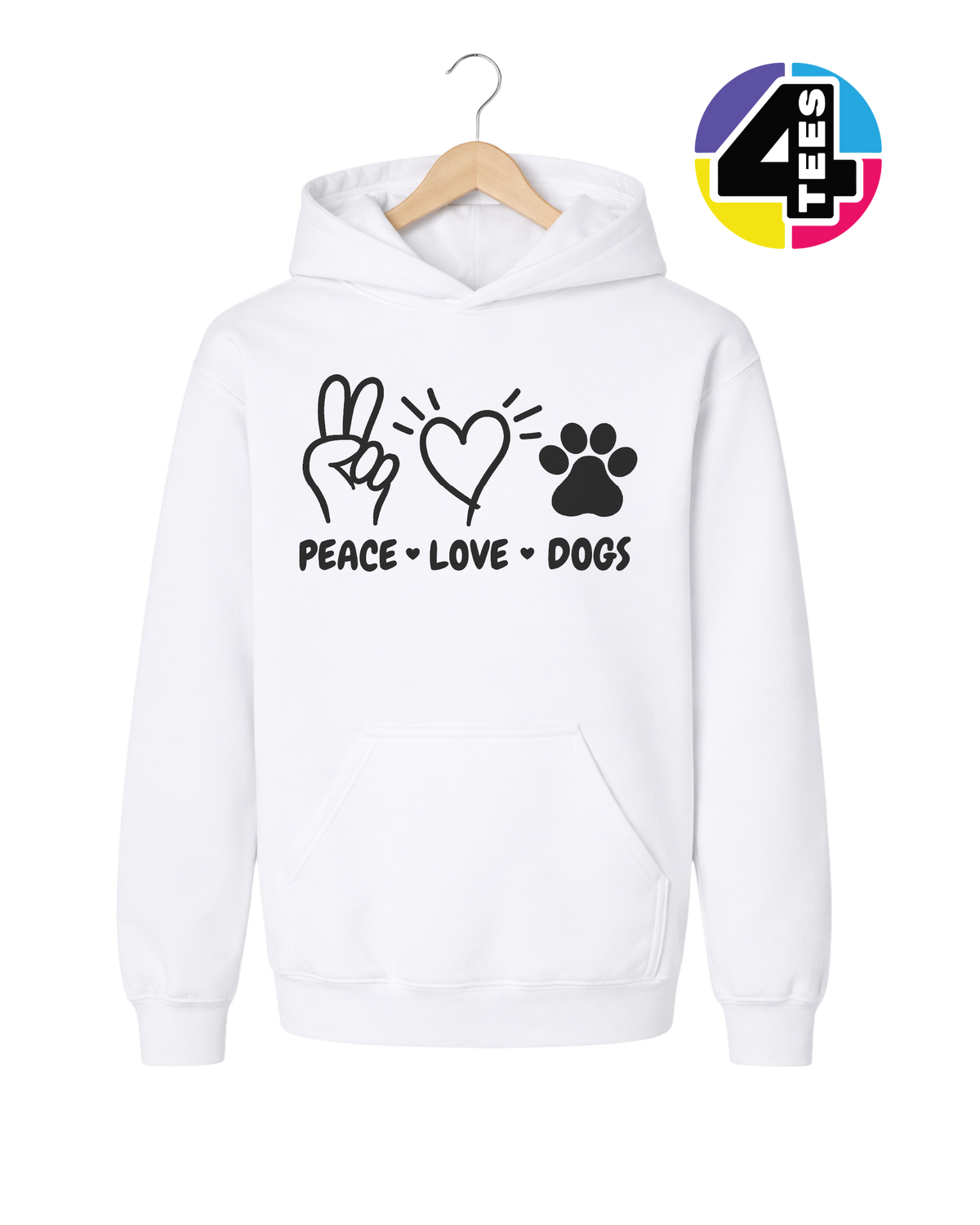 Peace, Love, Dogs Youth Hoodie