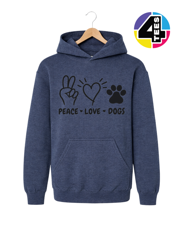 Peace, Love, Dogs Youth Hoodie