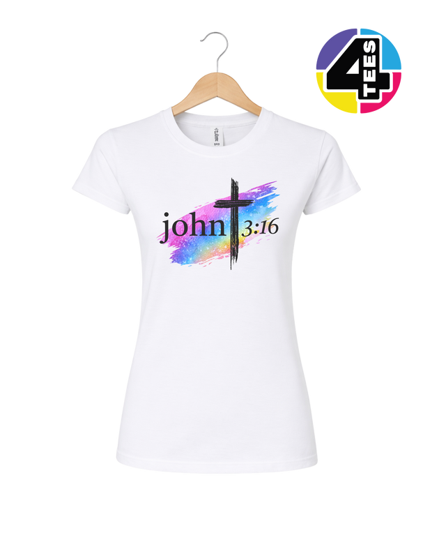 John 3:16 Rainbow Faith Women's Tee