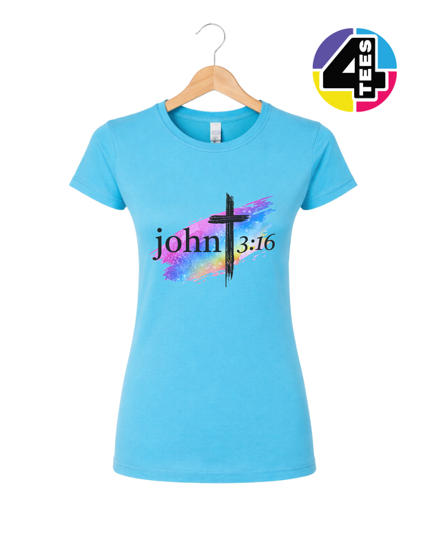John 3:16 Rainbow Faith Women's Tee