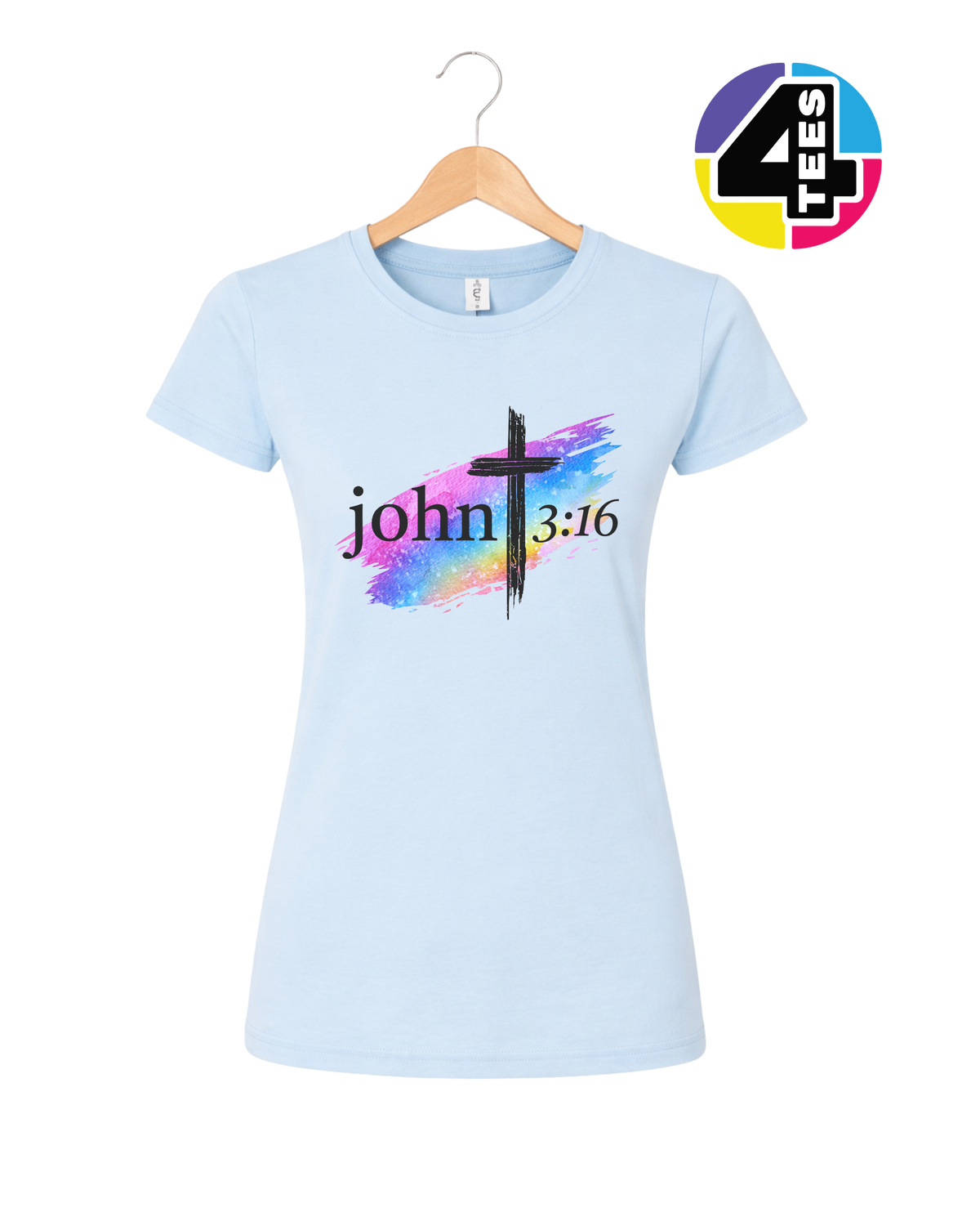 John 3:16 Rainbow Faith Women's Tee