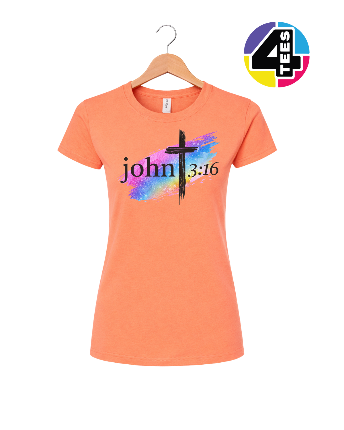 John 3:16 Rainbow Faith Women's Tee