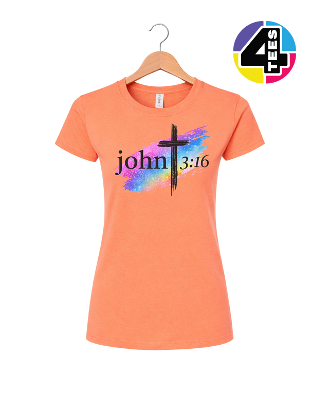 John 3:16 Rainbow Faith Women's Tee