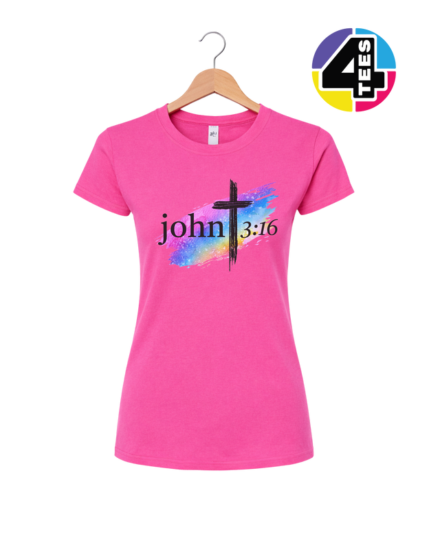 John 3:16 Rainbow Faith Women's Tee