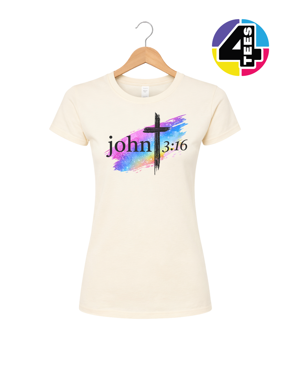 John 3:16 Rainbow Faith Women's Tee