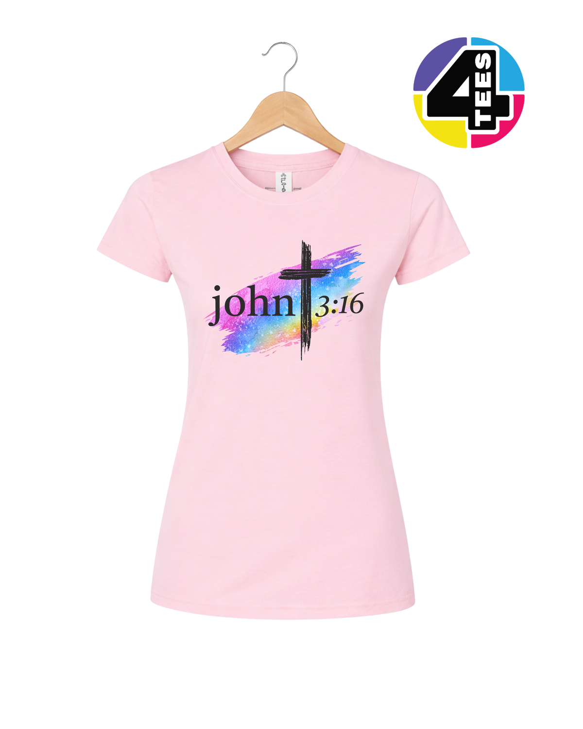 John 3:16 Rainbow Faith Women's Tee