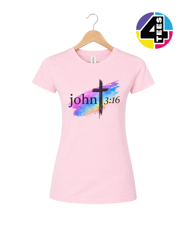 John 3:16 Rainbow Faith Women's Tee