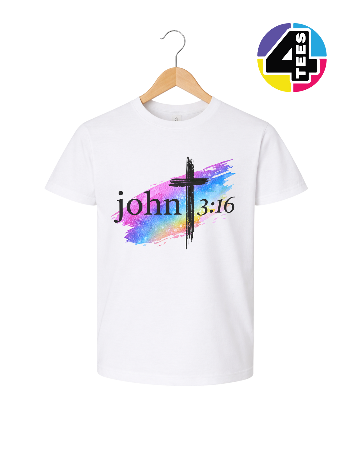 John 3:16 Rainbow Faith Youth Tee
