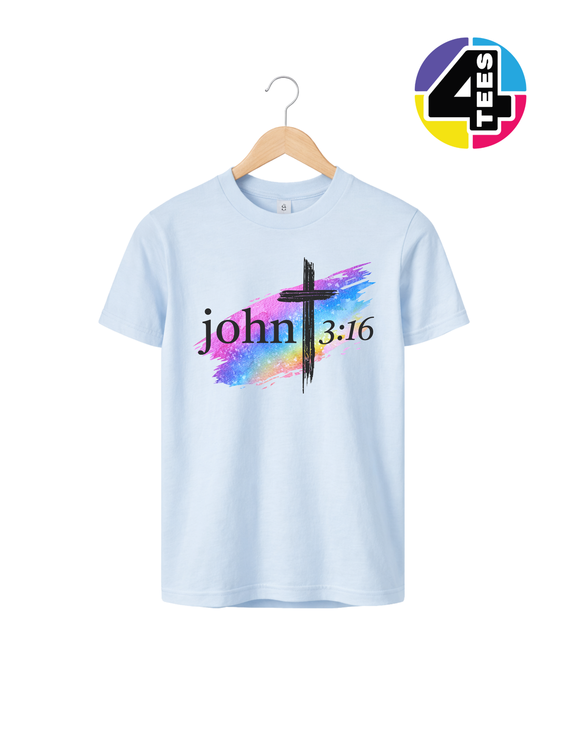 John 3:16 Rainbow Faith Youth Tee