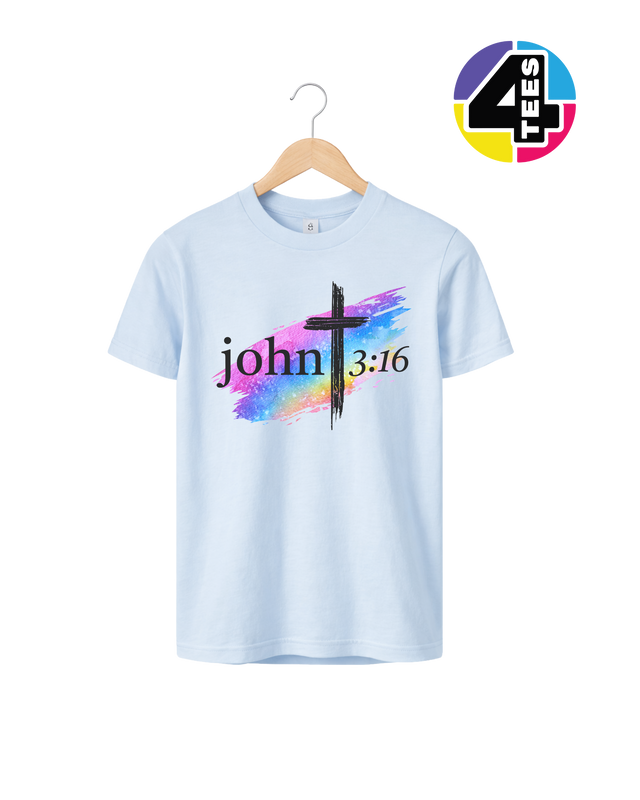 John 3:16 Rainbow Faith Youth Tee