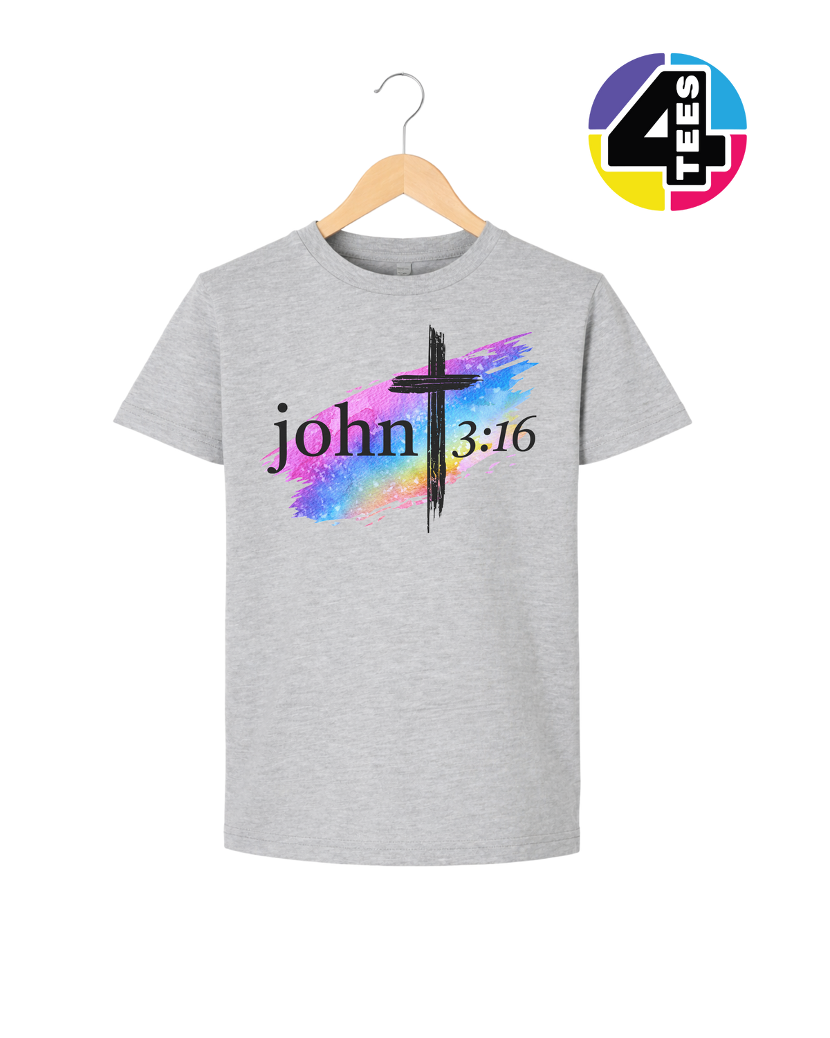 John 3:16 Rainbow Faith Youth Tee