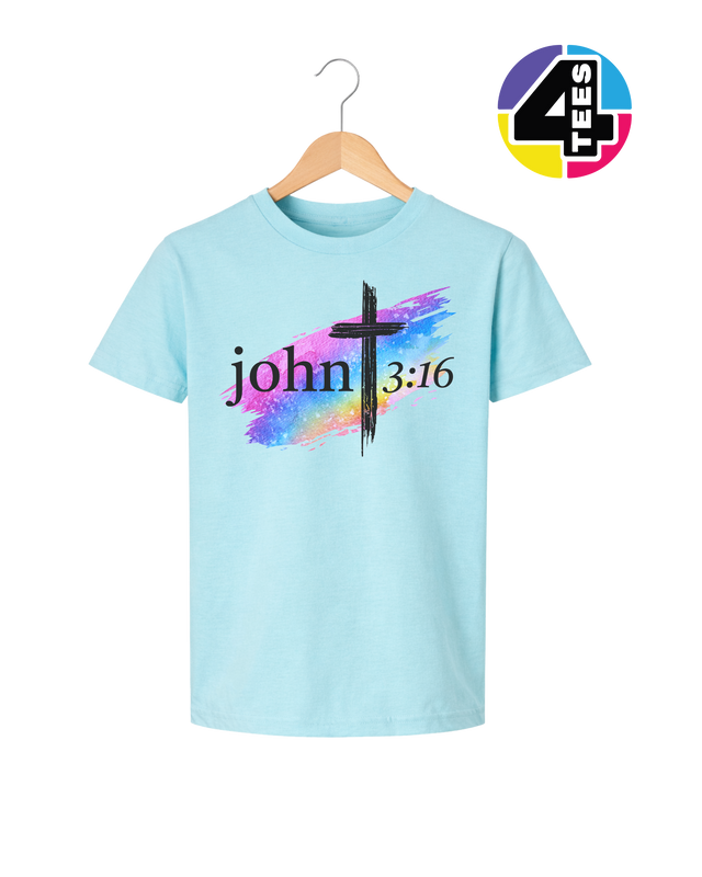 John 3:16 Rainbow Faith Youth Tee