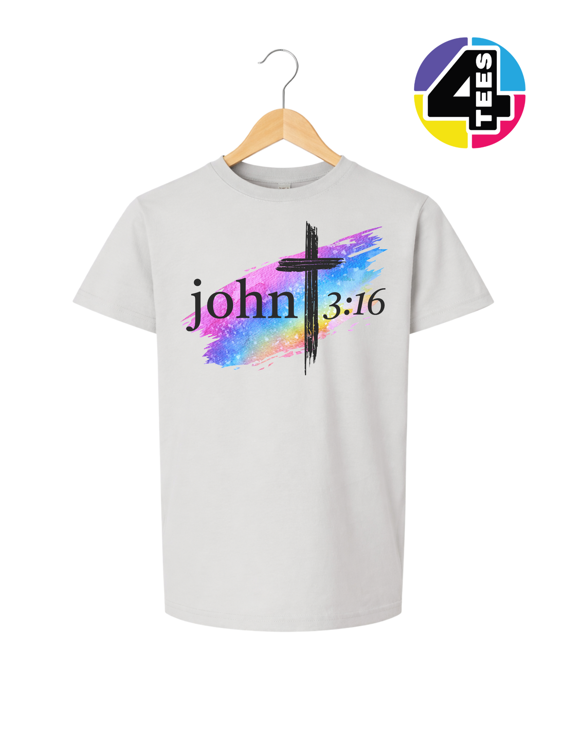 John 3:16 Rainbow Faith Youth Tee
