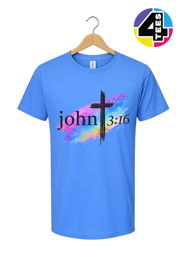 John 3:16 Rainbow Faith Tee